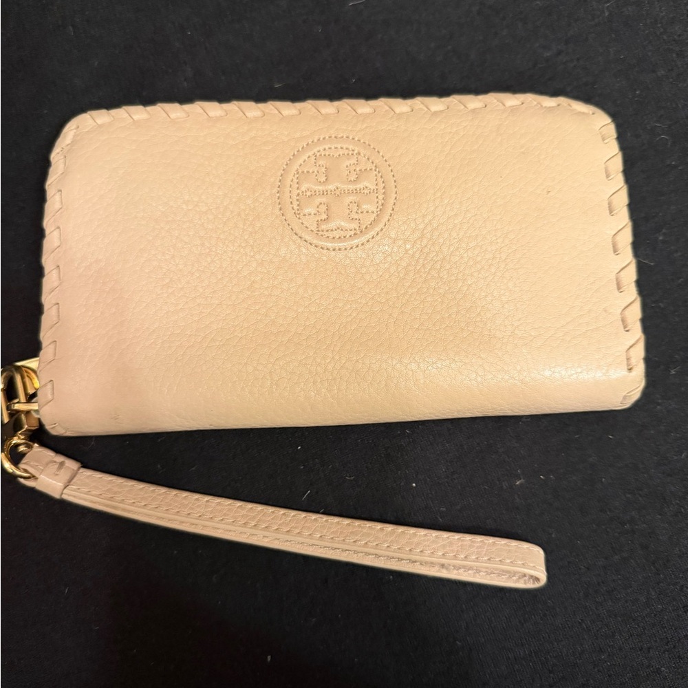 Tory Burch Beige Wristlet Wallet